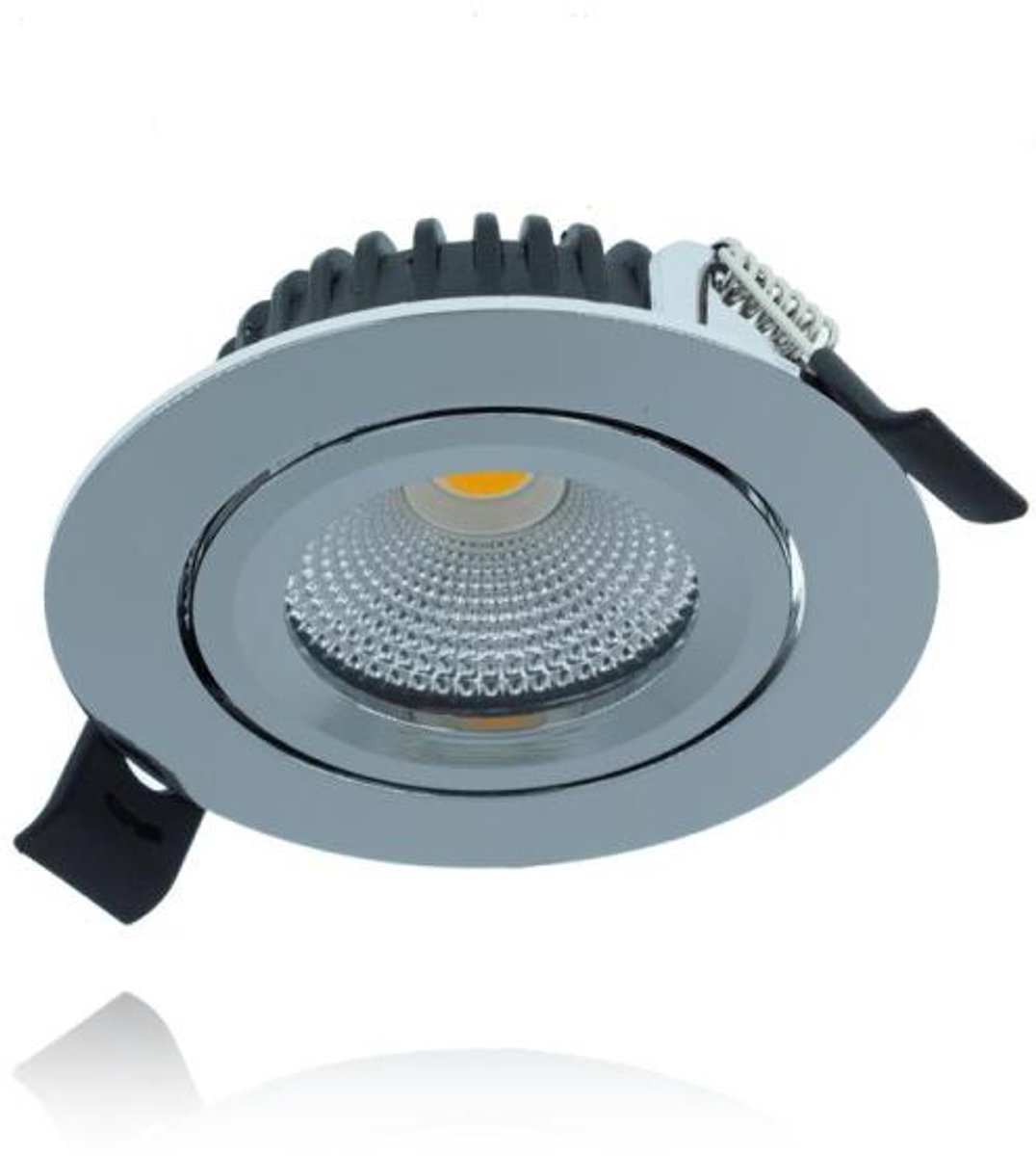 LED inbouwspot - chroom - 5W - warm wit 3000K - IP44 geschikt voor vochtige ruimtes