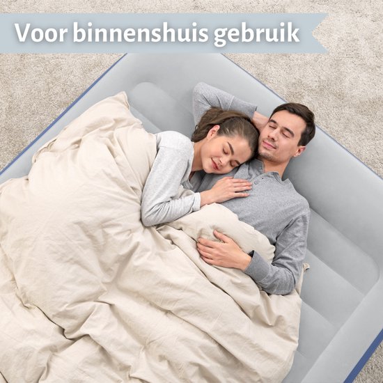 Bestway luchtbed - 2-Persoons - 152 x 203 x 61 cm - Grijs/Blauw - Inclusief pomp en Hoeslaken van Bestway — afbeelding 5
