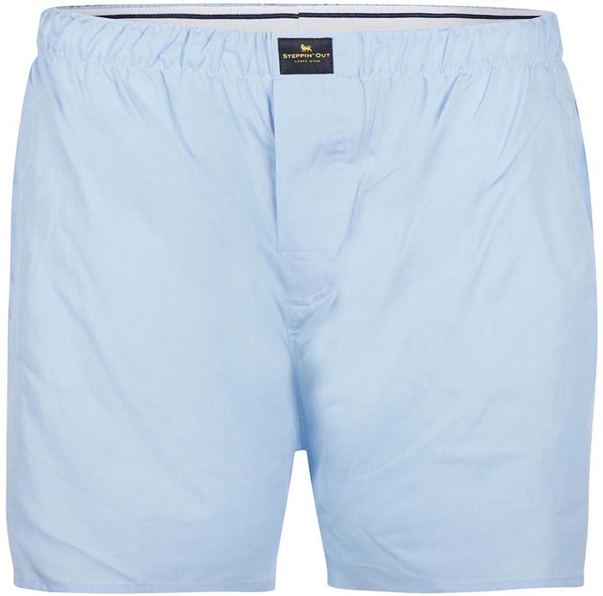 Steppin' Out Boxer Mid Blue Poplin - Maat M - Heren - Boxershorts