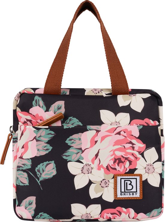 Brisby 4L Koeltas Bloemen + Brisby Thermosbeker Set Black Flower - De ideale lunchset voor onderweg! van Brisby — afbeelding 2