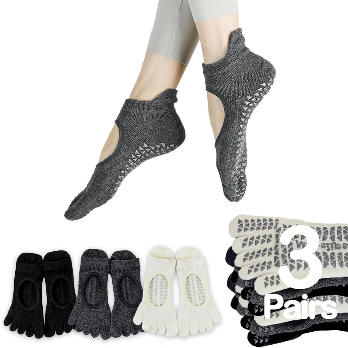 Lexium Pilates Sokken - Anti Slip Sokken - Pilates Sokken Antislip - Pilatessokken - Yoga Sokken