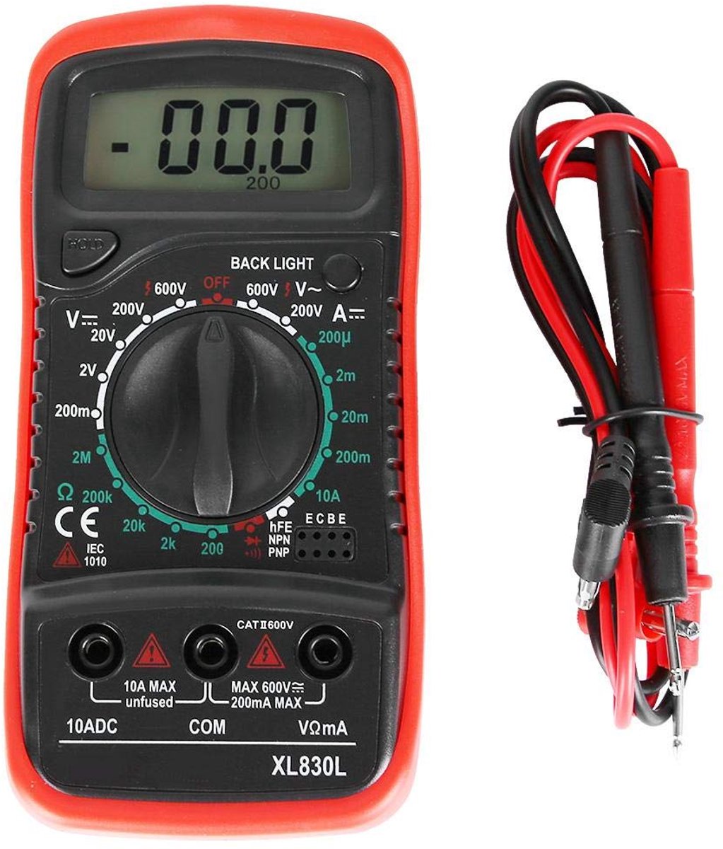 Digitale Multimeter LCD - AC/DC Spanning, Weerstand, Diode & Triode Tester