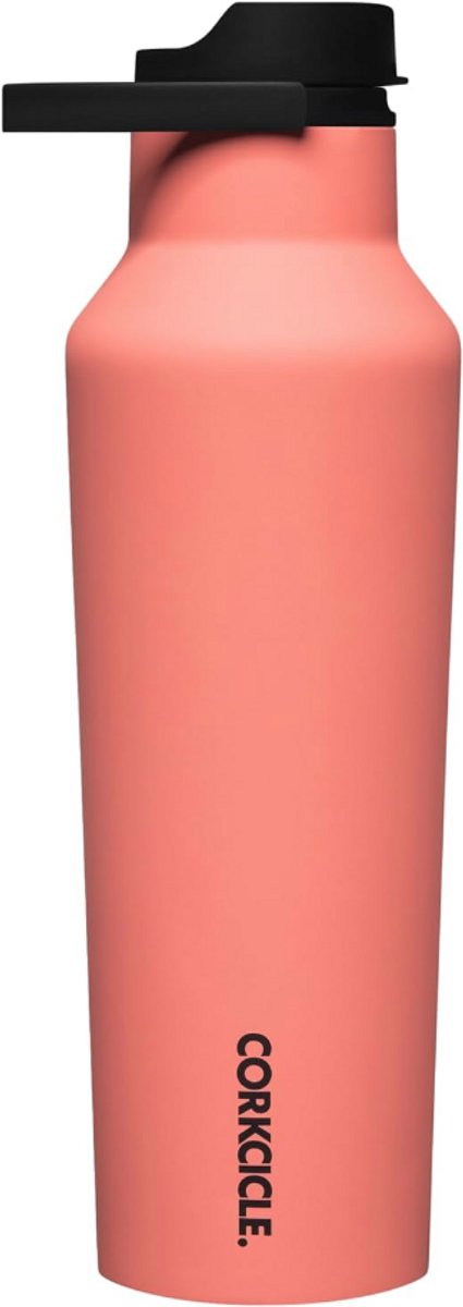 Corkcicle Sport Canteen- 600ML-Series A Coral-20oz-Drinkfles - RVS - inclusief rietje-fitness fles-sportfles-sport drinkfles