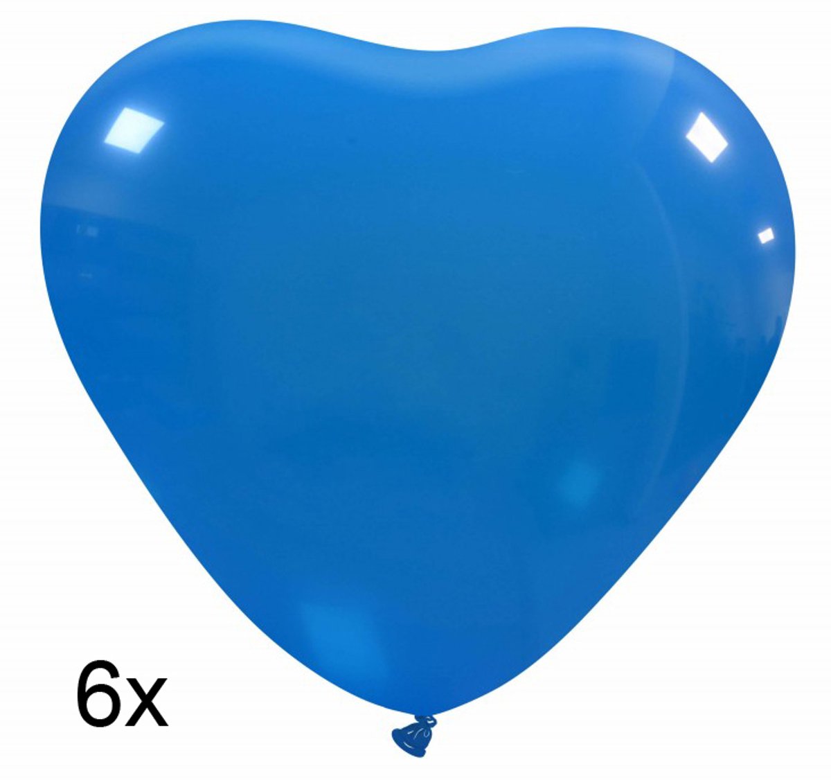 Blauw Hart Ballonnen, 6 stuks (25cm)