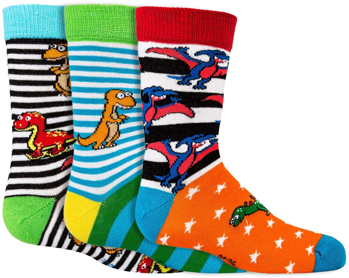 6 Paar - Grappige Kerstsokken - Niet Knellende Boord - Socks4fun - Zwart