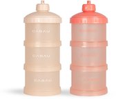 Cabau Style de vie Powder Tower - Récipients à poudre - Pink- 3 pièces - Bouchon doseur pratique - Sans BPA - Passe au lave-vaisselle - Idéal pour emporter vos compléments partout