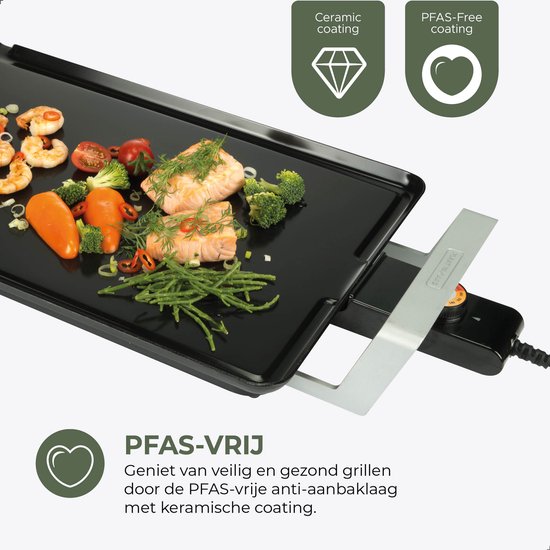 Plaat van Aad - Deluxe Grillplaat - 46x30cm - PFAS vrij Keramisch - met Opbergkist - extra dikke plaat - extra lang snoer — afbeelding 5