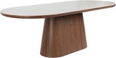 Housecraft Living Almira Eettafel Ovaal 180 cm Hout/ Marmerlook Walnootkleur - Bruin
