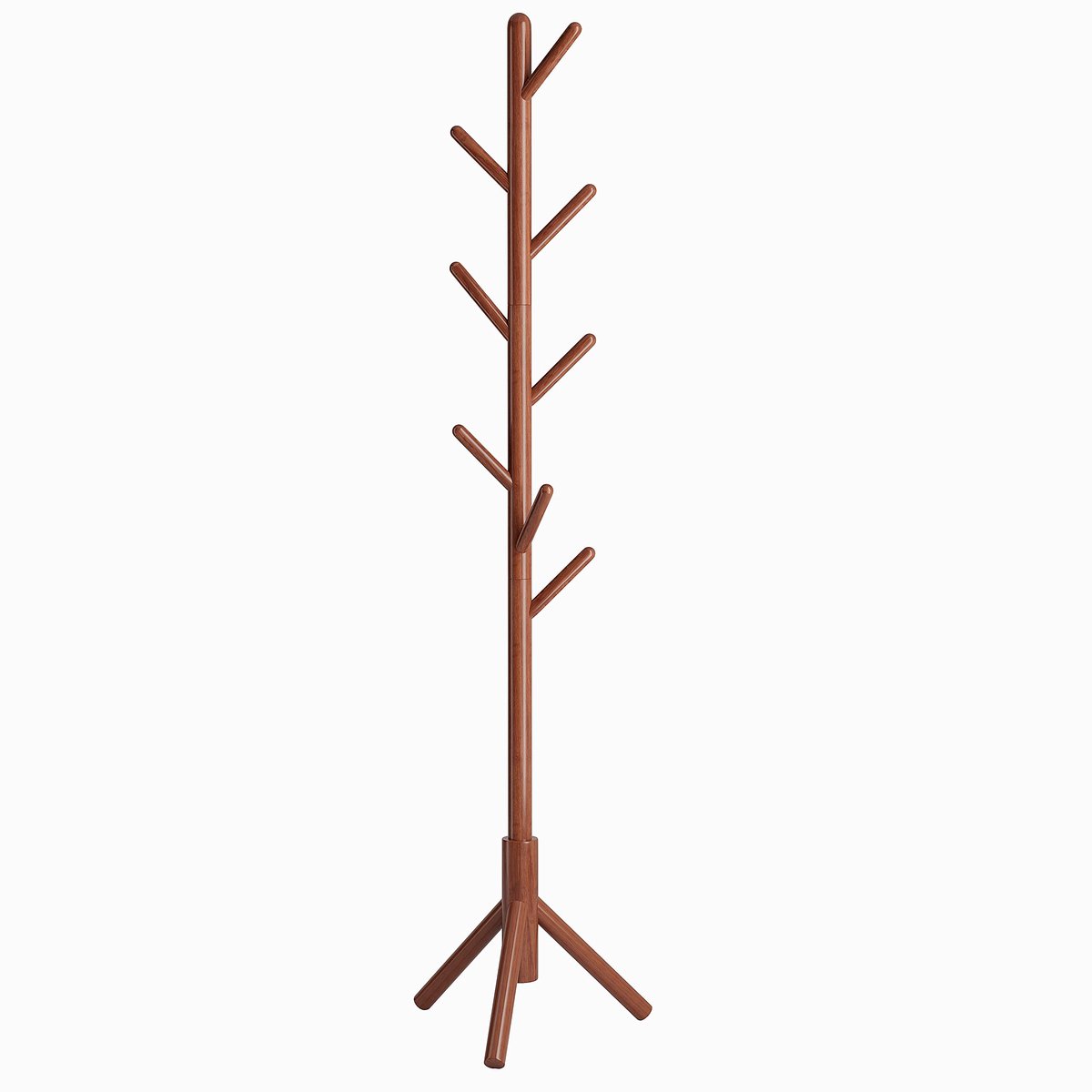 Unyqoos ® Vrijstaande Kapstok van Massief Hout met 8 Haken voor Jassen en Accessoires Bruin