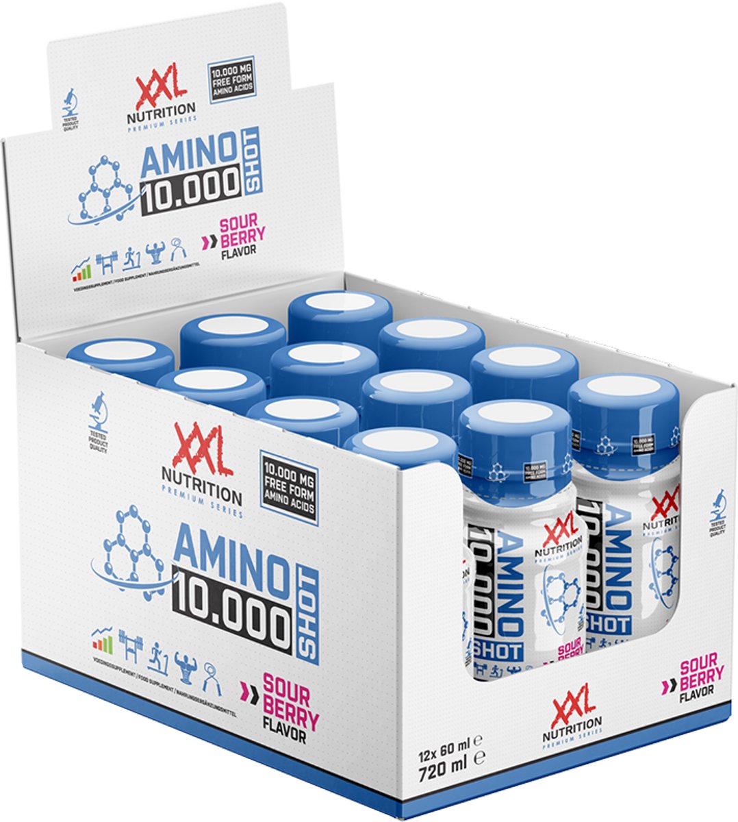 Goedkoopste XXL Nutrition - Amino Shot 10.000 - Aminozuren vloeibaar, Amino liquid - 12-pack