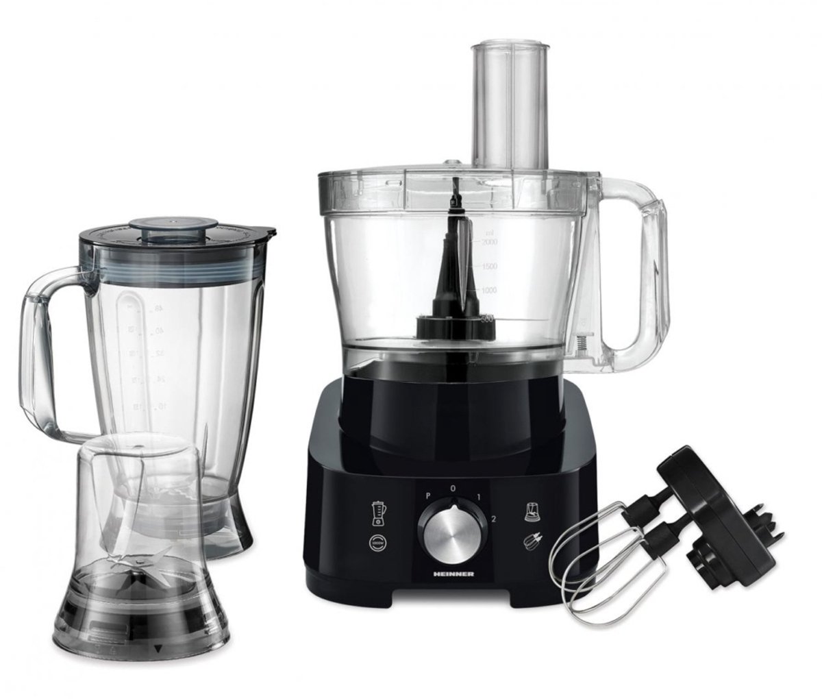 Heinner Multifunctionele Foodprocessor – 1000 W – Mengkom 3,5 L – Blender 1,8 L – 2 Snelheden en Pulsstand – Hak-, Kneed-, Snij-, Rasp-, Klop- en Maalfunctie – Zwart thumbnail 5