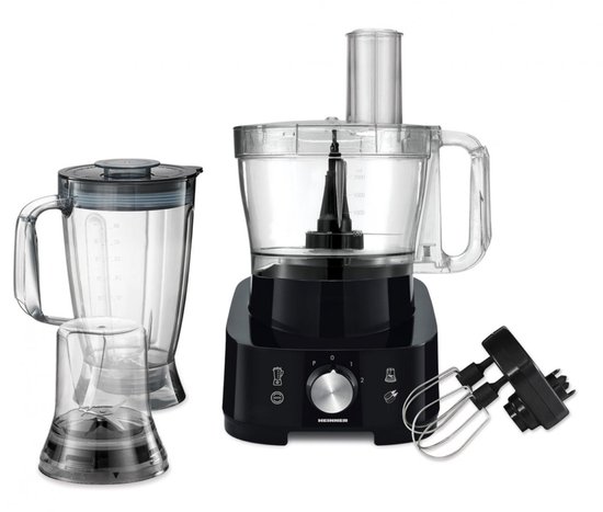 Heinner Multifunctionele Foodprocessor - 1000 W - Mengkom 3,5 L - Blender 1,8 L - 2 Snelheden en Pulsstand - Hak-, Kneed-, Snij-, Rasp-, Klop- en Maalfunctie - Zwart van Heinner — afbeelding 5