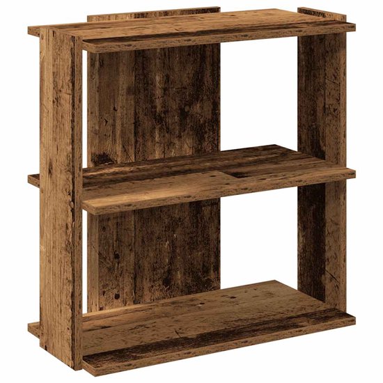 vidaXL Houten Boekenkast - Boekenkast - Boekenkast 3-laags 60x30x60 cm bewerkt hout oud houtkleur - Vintage Boekenkast - Bibliotheekkast - Opslagkast