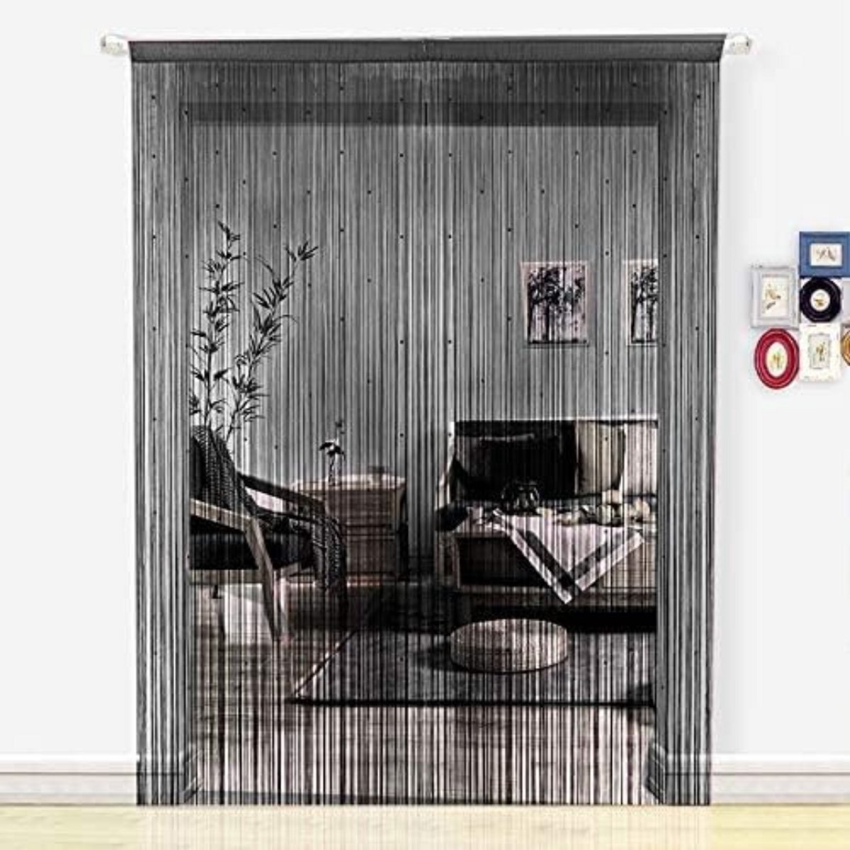 CRLYN® Deurgordijn Kralen - Macrame - Zwart - 90x245cm