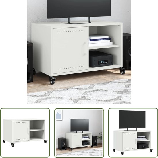 Tv-meubel 102x30x37,5 cm bewerkt hout wit | -nl