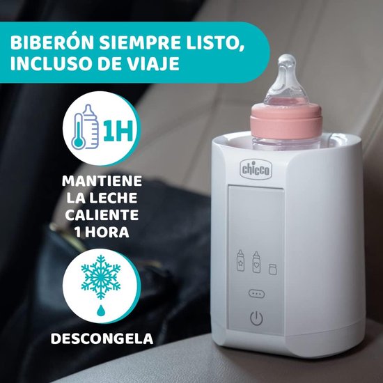 Zandarix Draagbare flessenwarmer voor reizen en babyvoedingsproducten met drie programma's en automatische uitschakeling - Wit- 14 x 14 x 17,5 cm; 820 gram — afbeelding 3
