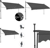 vidaXL banne rétractable manuel avec LED 400 cm Anthracite - Store banne rétractable - Auvents rétractables - Store banne rétractable - Auvents rétractable
