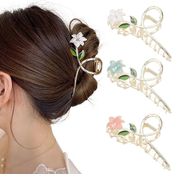 Goledwedy Kristallen Bloem Bruids Haar Clips (2 packs) Strass Bruiloft Haar Clips Voor Bruiden