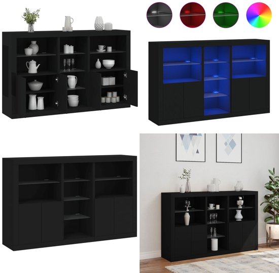 vidaXL Dressoir met LED-verlichting 41x37x67 cm grijs sonoma eiken vidaXL Dressoir met LED-verlichting 41x37x67 cm grijs sonoma eiken