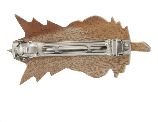 Zegevieren spreken worstelen Behave® Haarspeld bruin bloem bewerkt hout schelp 9,5 cm | bol.com