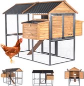 Bol.com MaxxPet Kippenhok - Kippenren met buitenverblijf - Kippenverblijf met Uitloopren - Houten-Metalen buitenhok - 223x173x165cm aanbieding