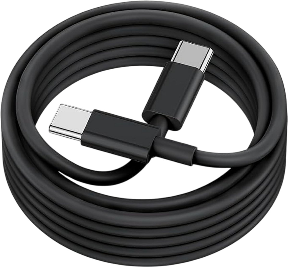 USB C naar USB C kabel - 2 Meter Oplaadkabel 1x - USB-C Oplader Kabel - Zwart