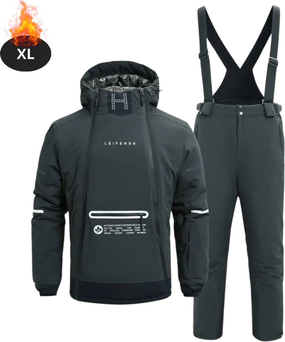Bovista Skipak SkiBroek Skijas Ski Suit Wintersport Heren 2-Delig Grijs