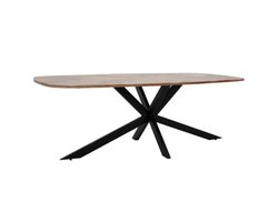 Tower Living Eettafel Silvi Deens ovaal mangohout visgraat 200x110 cm - Naturel