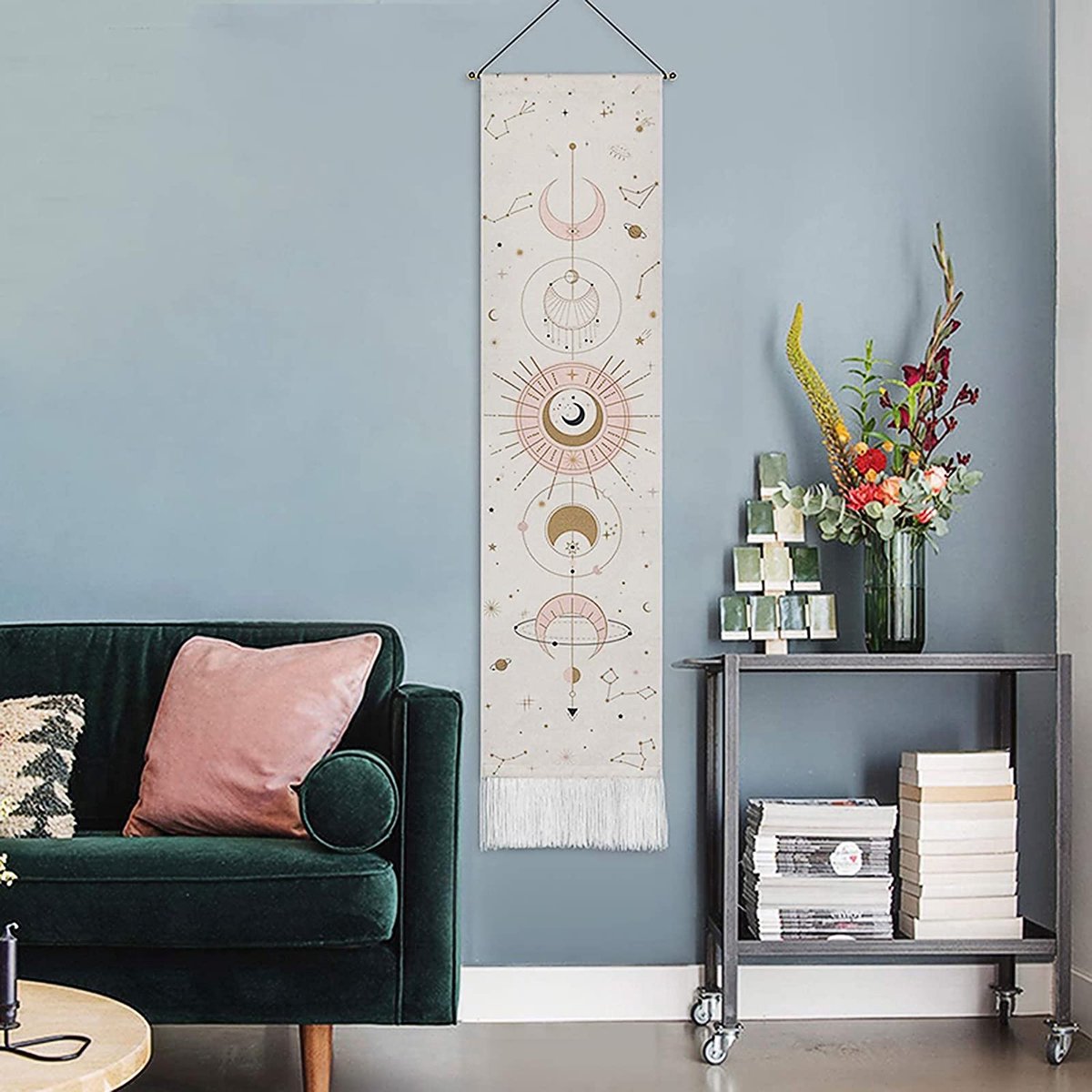 Ibenzoa Unieke Boheemse Maan Fases Wanddecoratie voor Moderne Interieurs en Cadeaus wit