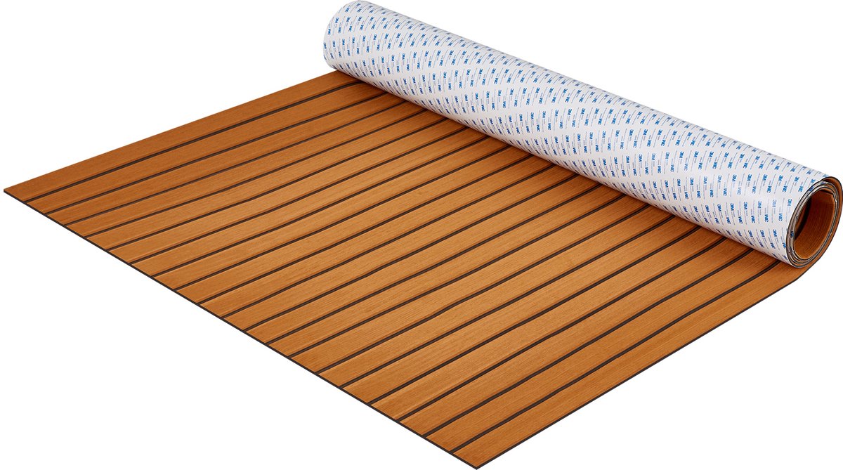 Bootvloerbedekking, Bootdek Van Eva-Schuim, 249,6 X 116,8 Cm, Antislip, Zelfklevende Vloerbedekking, 2,7 M² Groot Maritiem Tapijt voor Boten, Jachten, Pontons, Kajakdekken