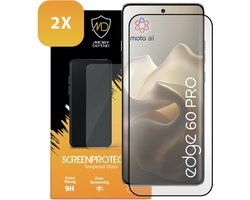 2-Pack MobyDefend Screenprotectors - Geschikt voor Motorola Edge 60 Pro - Screensavers Met Zwarte Randen - Gehard Glas
