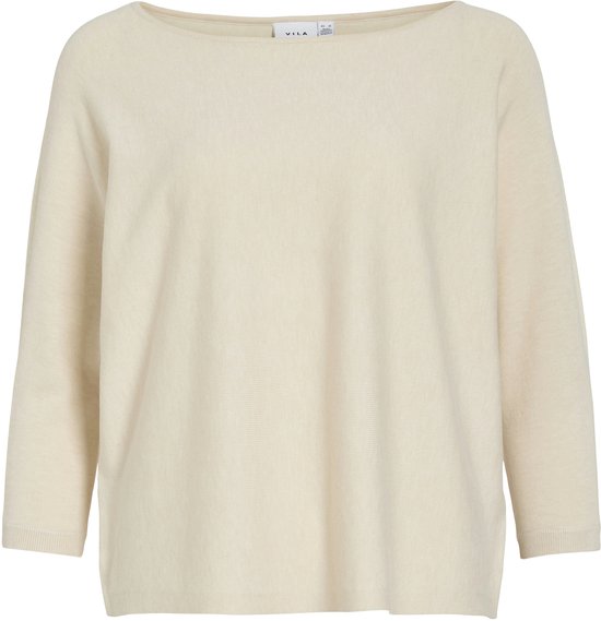 Vila Trui Vimalu Boatneck 3/4 Sleeve Knit Top 14112173 Sandshell/melange Dames Maat - S