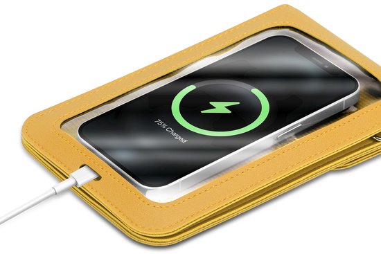 Mobielhoesje geschikt voor HTC U23 PRO in GEEL Etui Case Cover Handtas voor dames