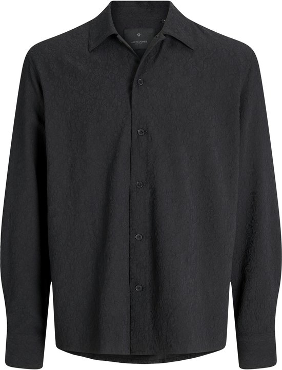 Jack & Jones Overhemd Jprblatrend Jacquard L/s Shirt Styd 12278765 Black Mannen Maat - L