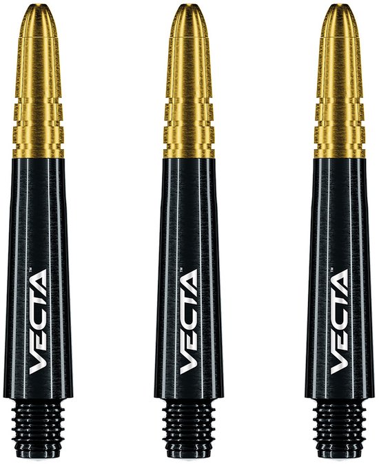 WINMAU - Vecta Dartschachten, Zwart met Goud, Tussenliggend - 1 set per pakket (3 dartvluchten in totaal) van Winmau — afbeelding 3