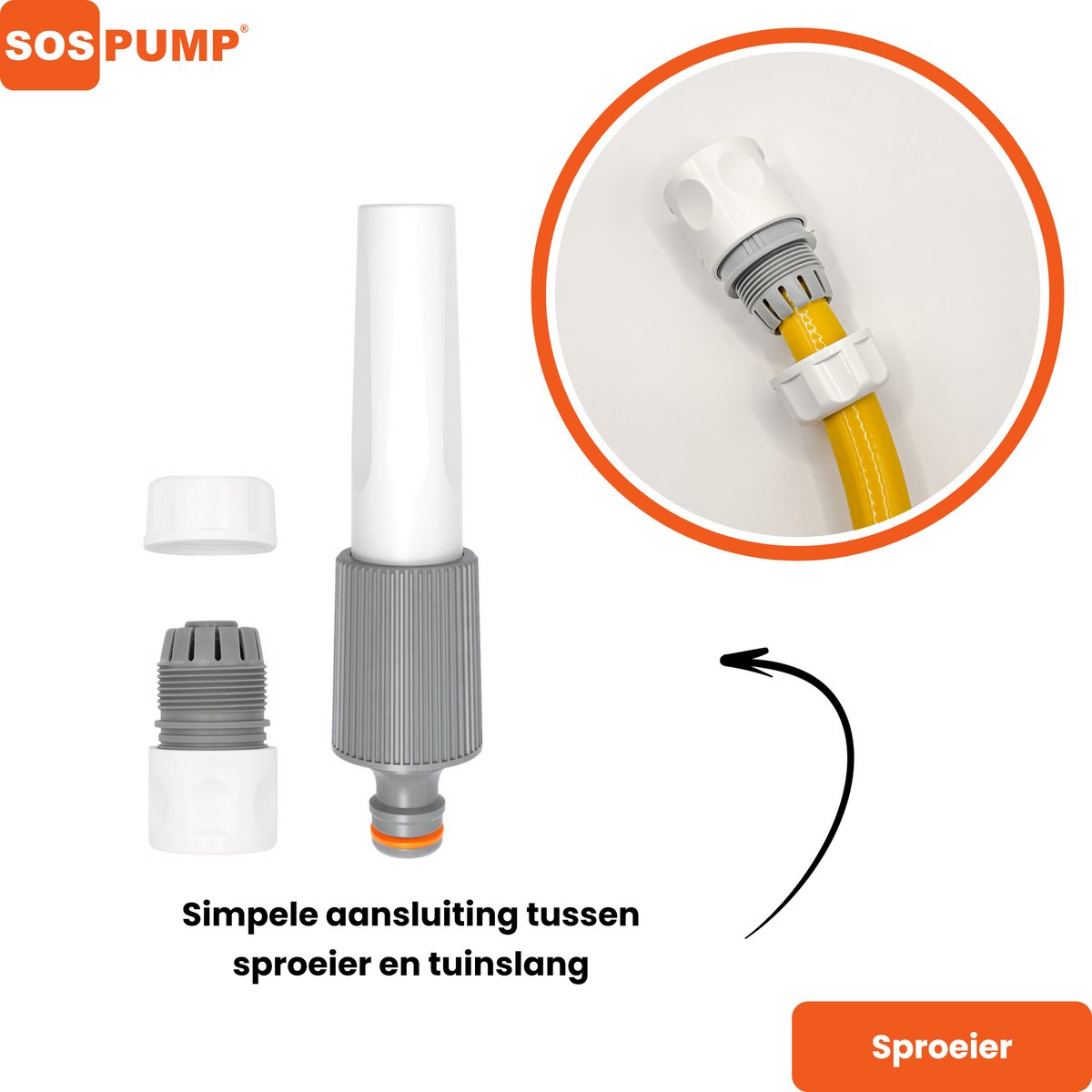 SOS PUMP ® Tuinslang 25 m Set – Flexibel & Anti-Knik – Inclusief Spuitpistool & Koppelingen – Gardena – Tuinbewatering – Reiniging – foto 8