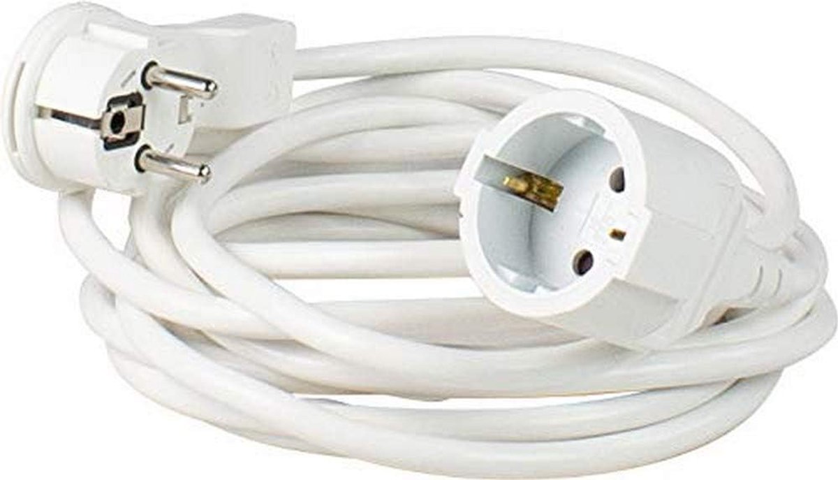 Verlengsnoer Platte Connector 230 V Wit - Lange Kabel