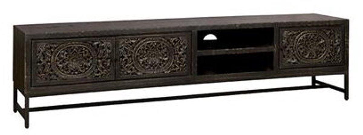 Tower Living TV-meubel Casina 200 cm Metal black Zwart