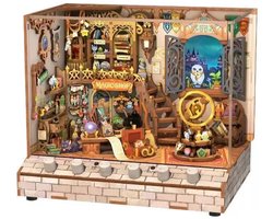 Tonecheer Magic Shop 3D Houten Puzzel – 18 x 14,5 x 15,4 cm - DIY Miniatuur Goochelwinkel – 6 Geluidseffecten – Creatieve Modelbouw – Houten Decoratie