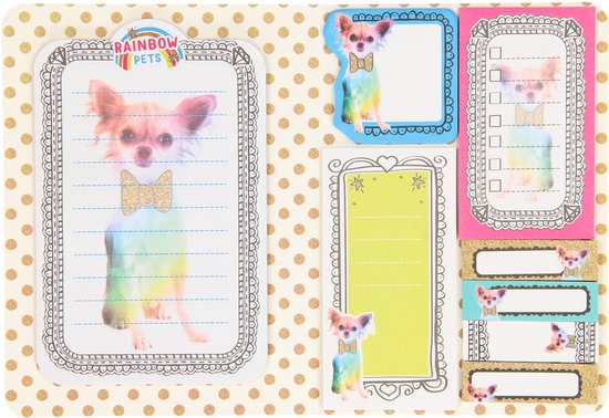 Totum Memoblokmapje Rainbow Pets Hond 17 X 12 Cm Wit 9-delig