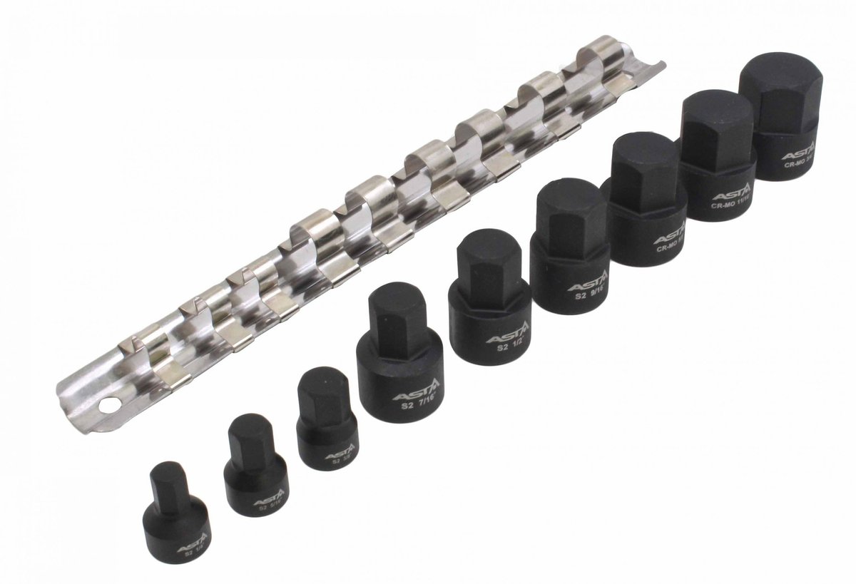 ASTA/SATRA Engelse inbus kracht doppen set - inbus doppen - 9 delig - inbusdop - asta afbeelding