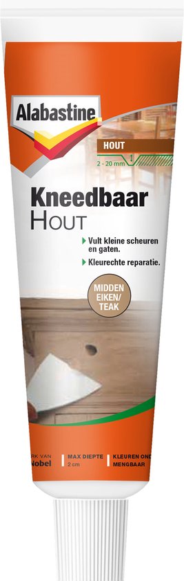 Alabastine - Kneedbaar Hout - Midden eiken / Teak - 75 G
