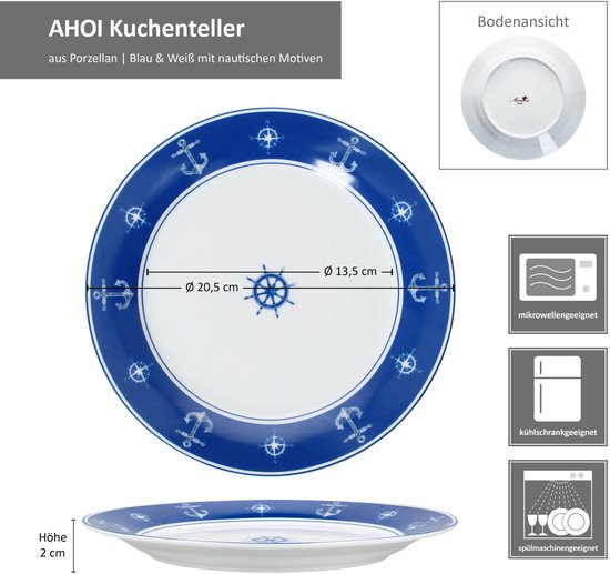MamboCat Alois Set van 6 soepborden, 180 ml, porseleinen servies met hertendecoratie voor 6 personen, diepe borden voor salade, soep, muesli, pasta enz