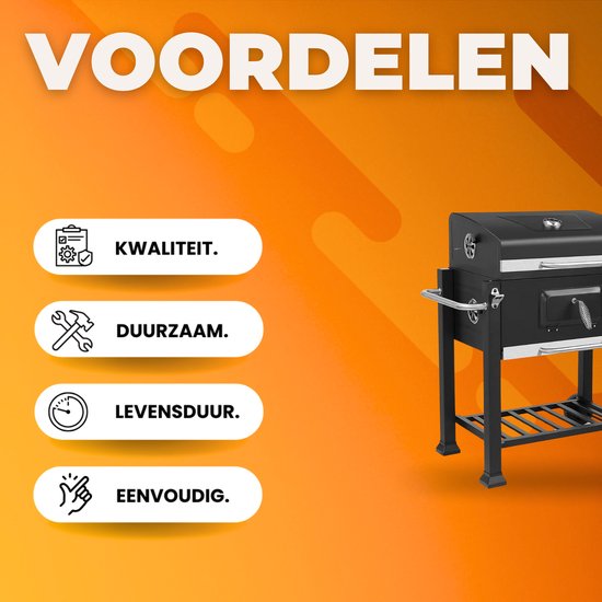 Houtskool barbecue - BBQ - Thuis of camping - Kachel - Voor 5-10 Personen - Op wielen - Outdoor — afbeelding 2