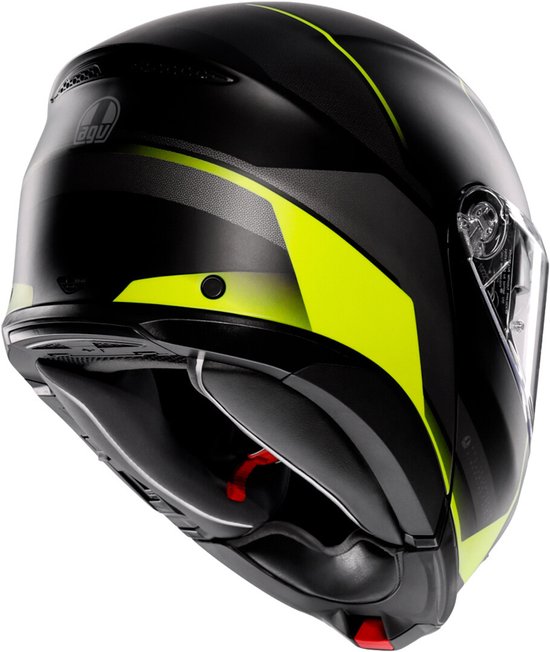 Casque moto AGV Tourmodular Perception noir mat jaune fluo casque système XL