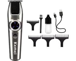 Kemei Professionele Tondeuse - Draadloze Tondeuse - Tondeuse Mannen - Tondeuse hoofdhaar - Haartrimmer - Grijs - Tondeuses - Trimmer Mannen
