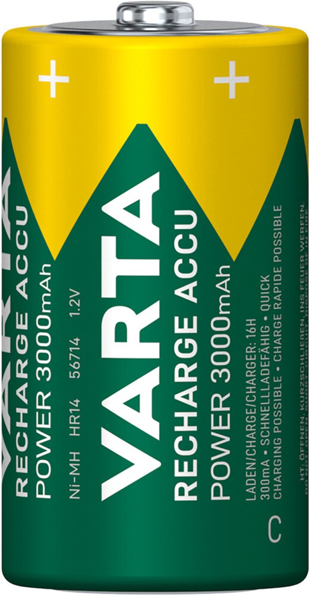 Varta oplaadbare batterijen Batterij NiMH C/LR14 1.2 V 3000 mAh R2U 2-blister