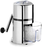 Handmatige IJscrusher Machine voor Cocktails - Roestvrij Staal en Kunststof - Zilver/Zwart - 16 x 16 x 26 cm