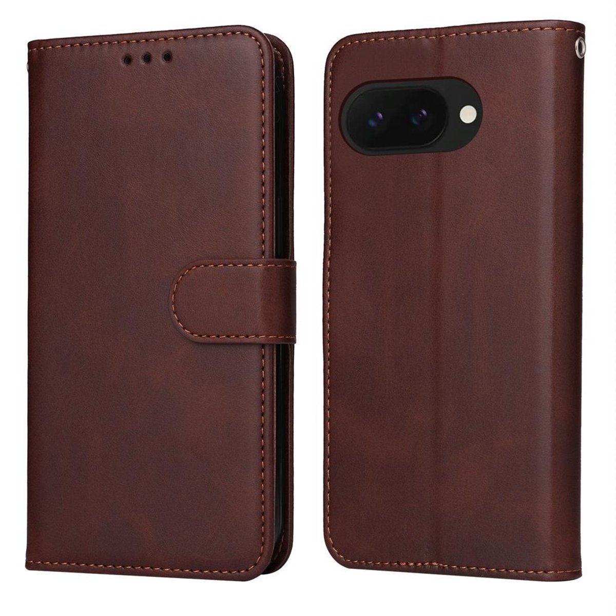 Mobigear Telefoonhoesje geschikt voor Google Pixel 9a Hoesje | Mobigear Wallet Bookcase Portemonnee | Pasjeshouder voor 3 Pasjes | Telefoonhoesje voor Pinpas / OV Kaart / Rijbewijs - Bruin