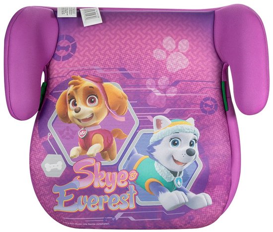 Kaufmann - Paw Patrol - Kinderzitverhoger - Roze - Skye & Everest - Veiligheidsstandaard ECE R129 - Comfortabele en duurzame materialen - Geschikt voor lange ritten - Armsteunen